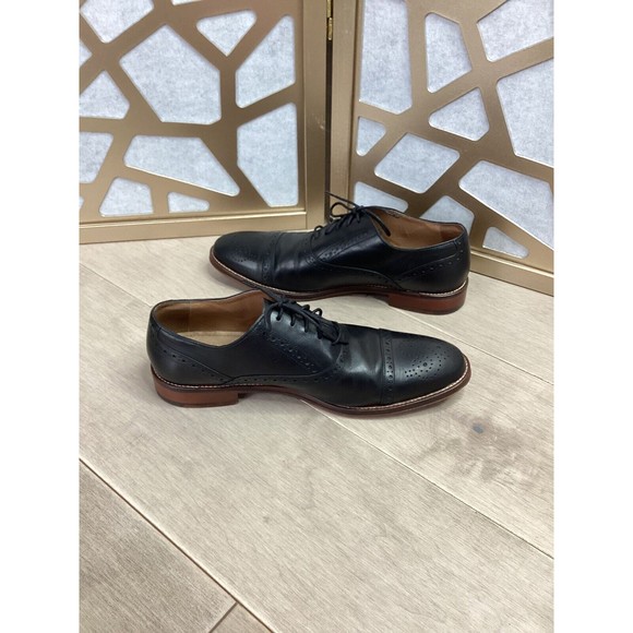 JOHNSTON & Murphy Conard Cap Toe oxford derby shoe men black leather 11 M Rts169 main image 8